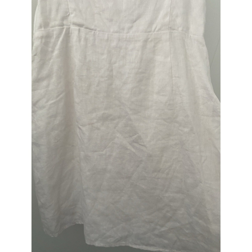 Reformation Women Mini Dress White 100% Linen Sz 6 Sleeveless Designer - Picture 5 of 7